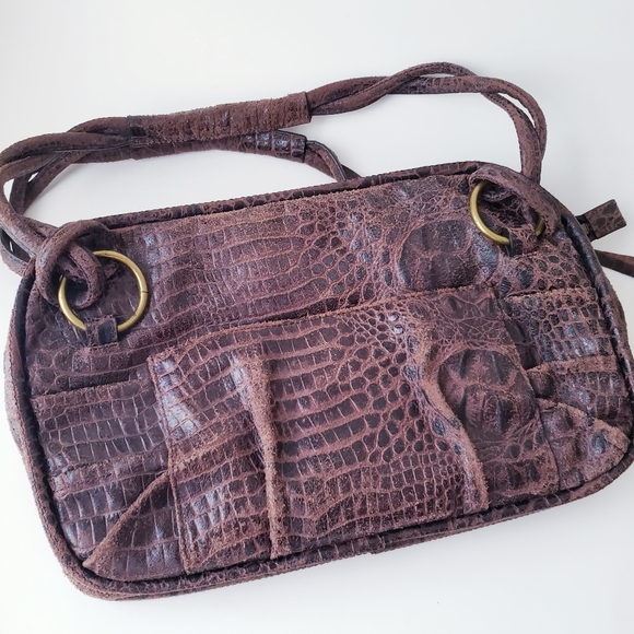 Vintage Donna Dixon Brown Croc Print Handbag - Picture 15 of 16